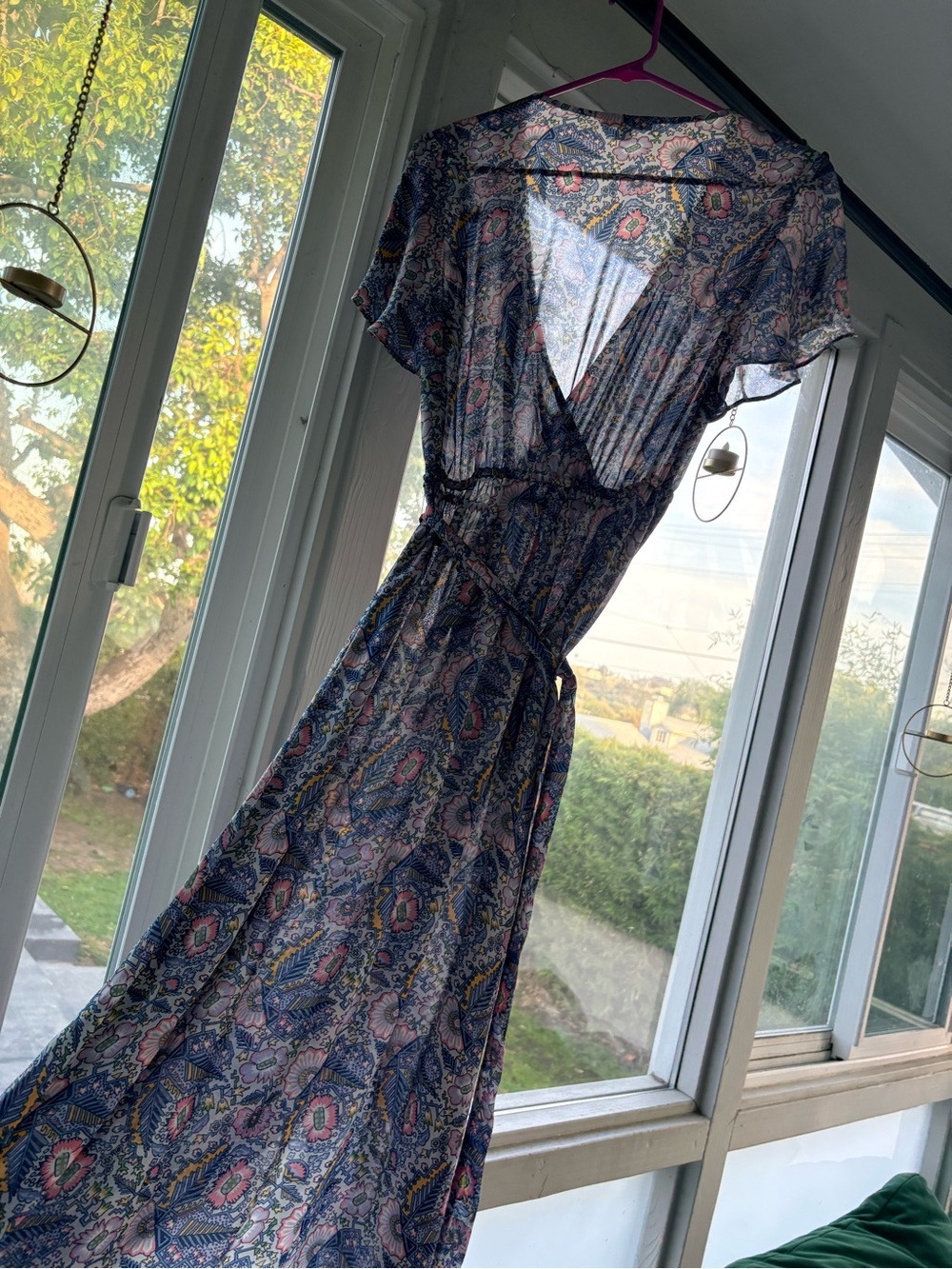 Boho Floral Wrap Dress in Multicolor Paisley Print
